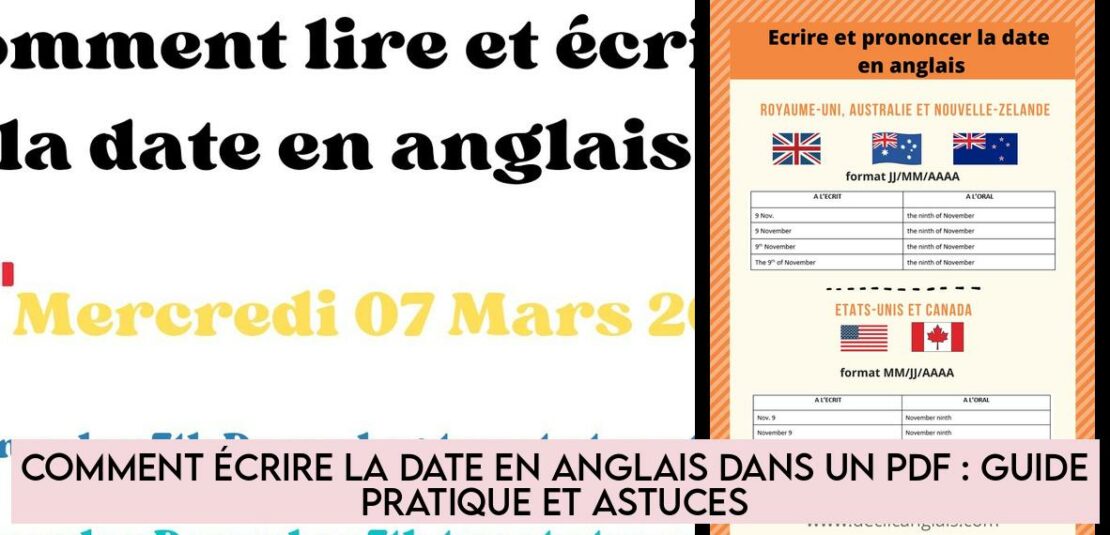 Comment écrire la date en anglais dans un PDF : Guide pratique et ...